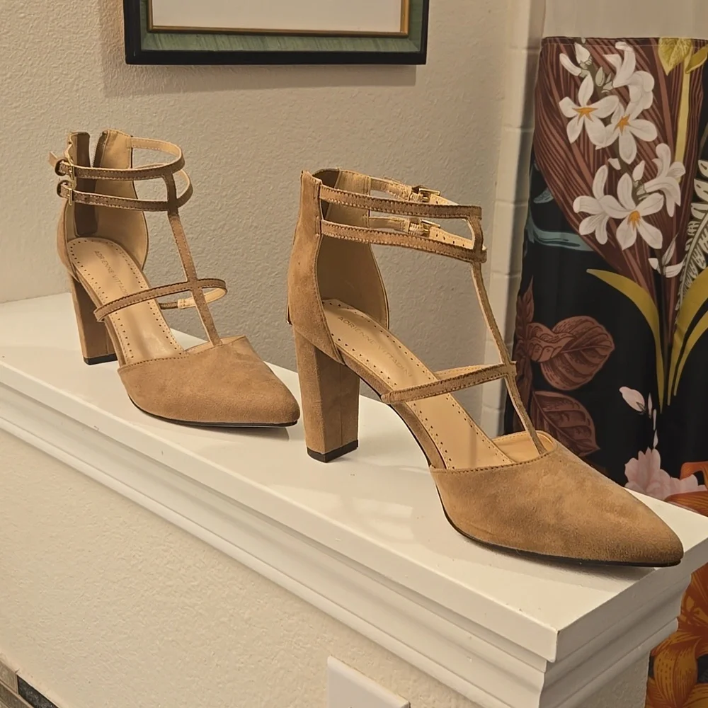 Adrienne Vittadini Tan Strappy Heels - Picture 2 of 3